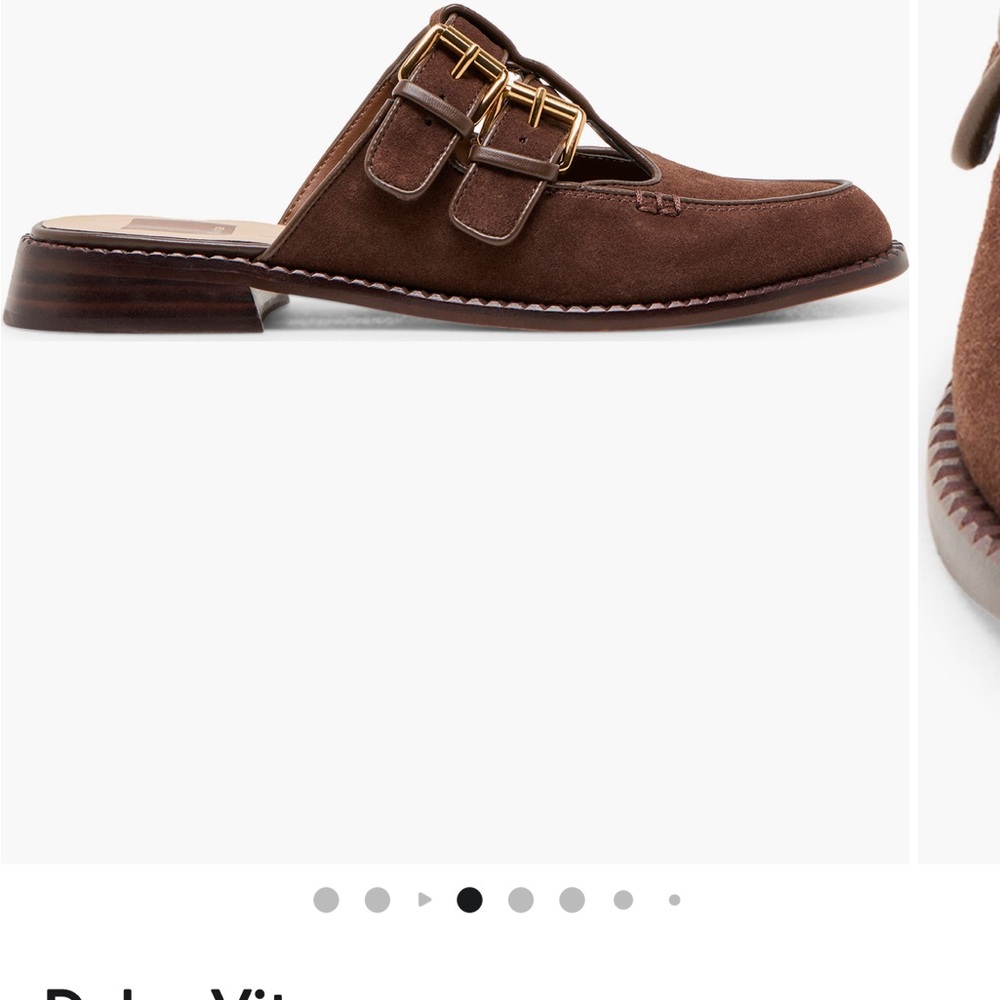 Dolce Vita Brown Suede Buckle Mules
